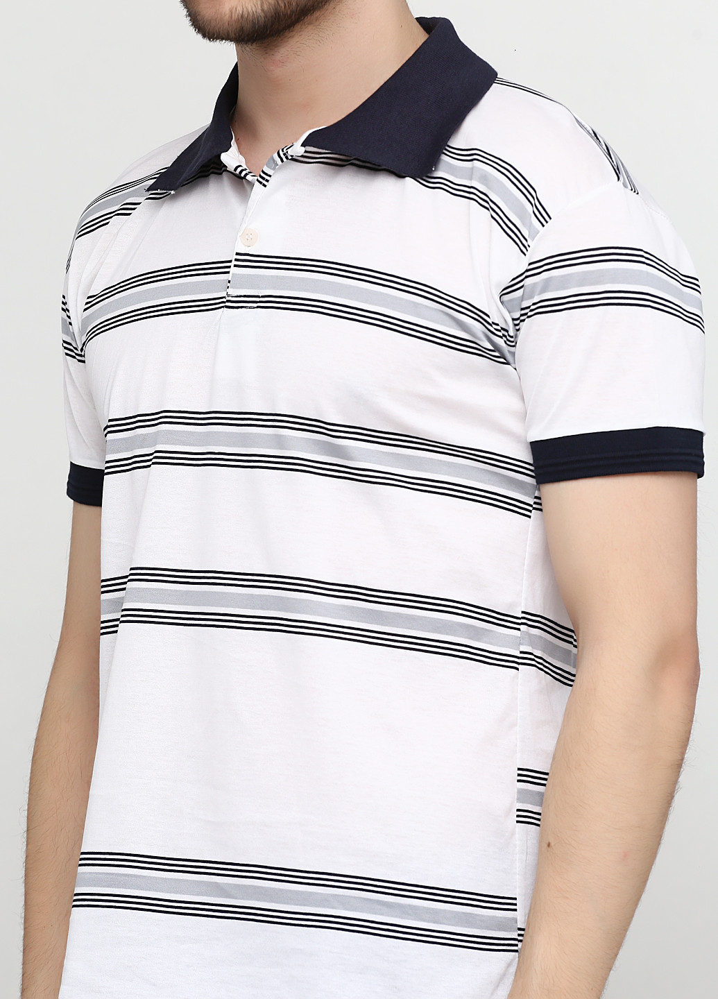 Белая футболка-поло для мужчин Chiarotex в полоску
