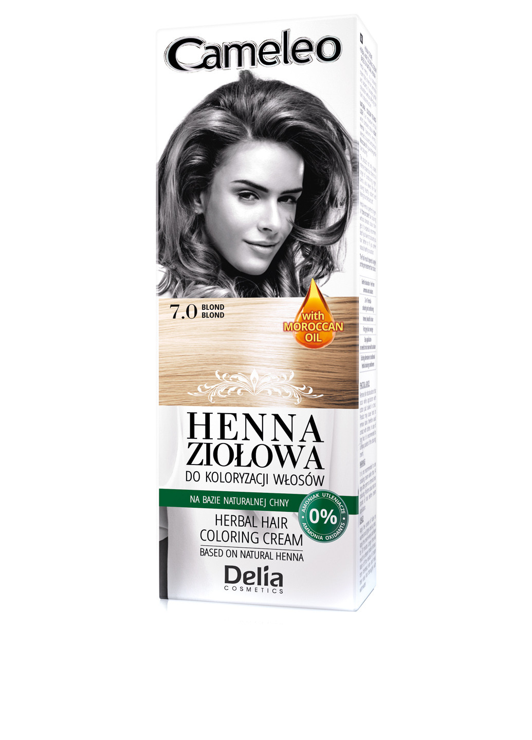 Трав'яна фарба для волосся з хною №7.0 (блондин), 75 мл Delia Cosmetics (26919771)