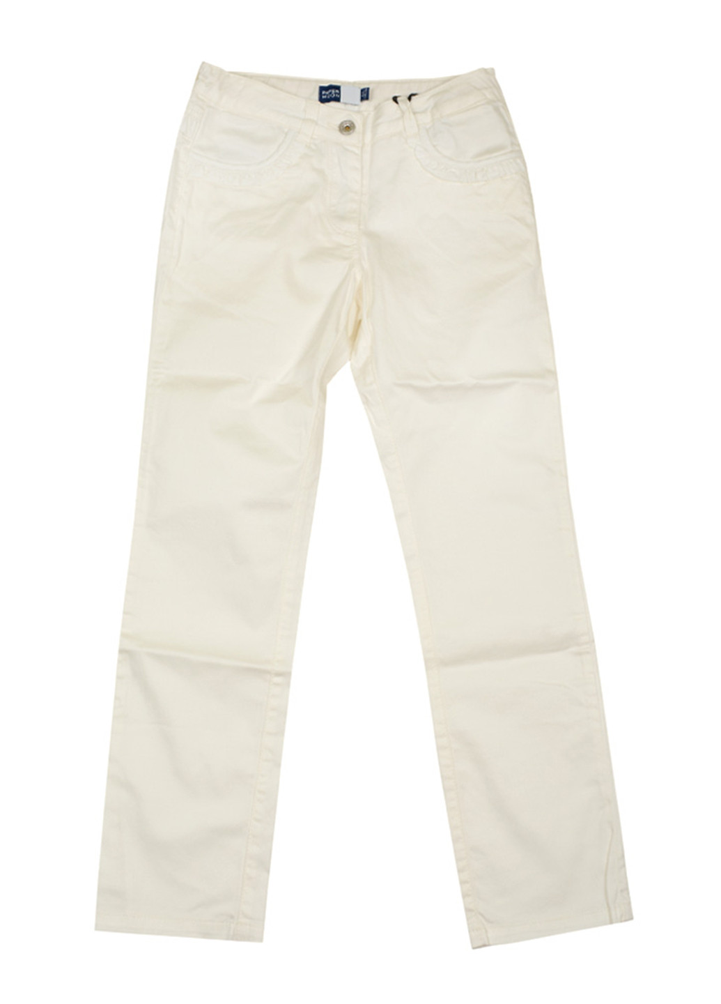 Белые кэжуал демисезонные прямые брюки Papermoon