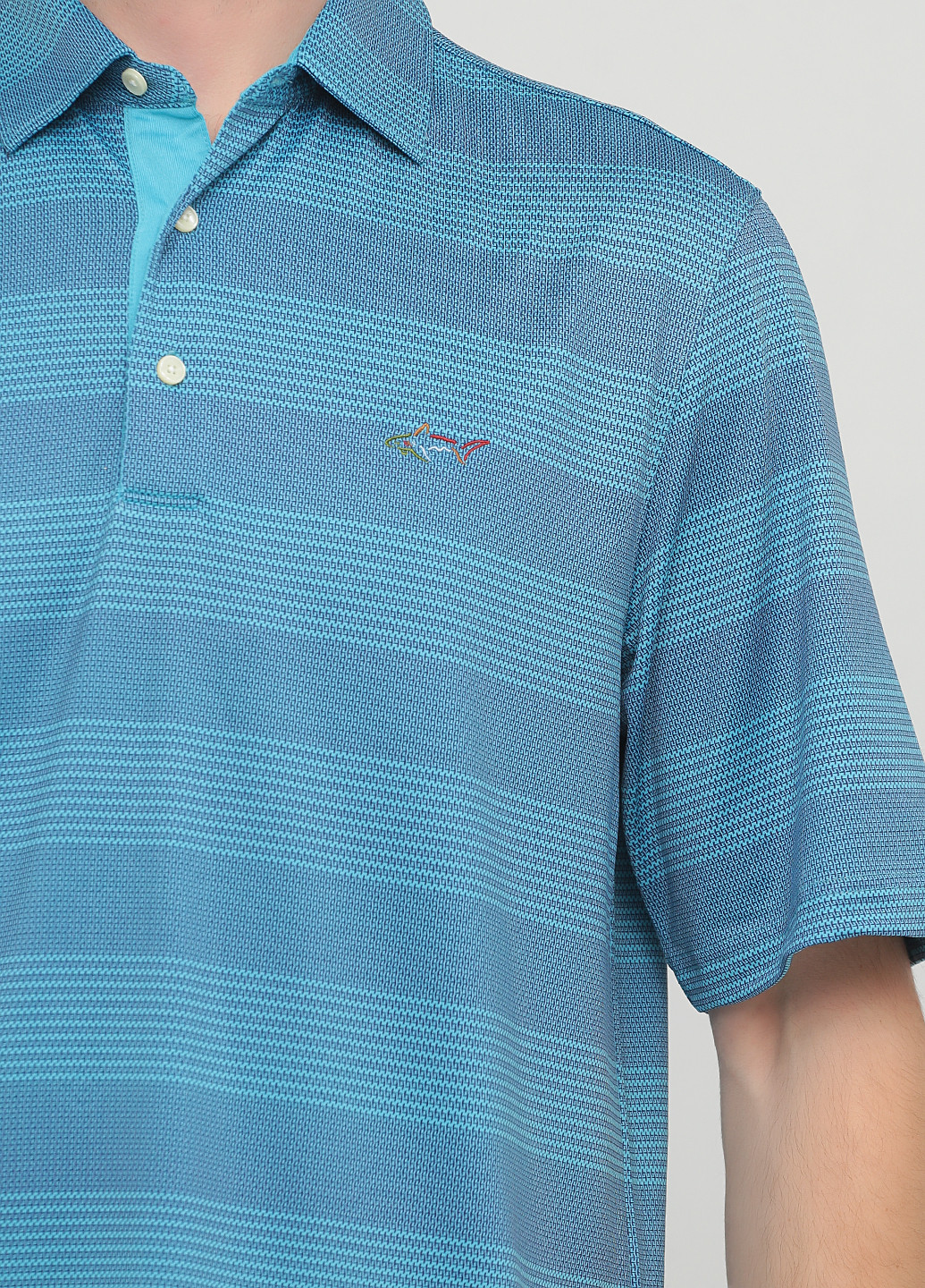 Голубой футболка-поло для мужчин Greg Norman с геометрическим узором