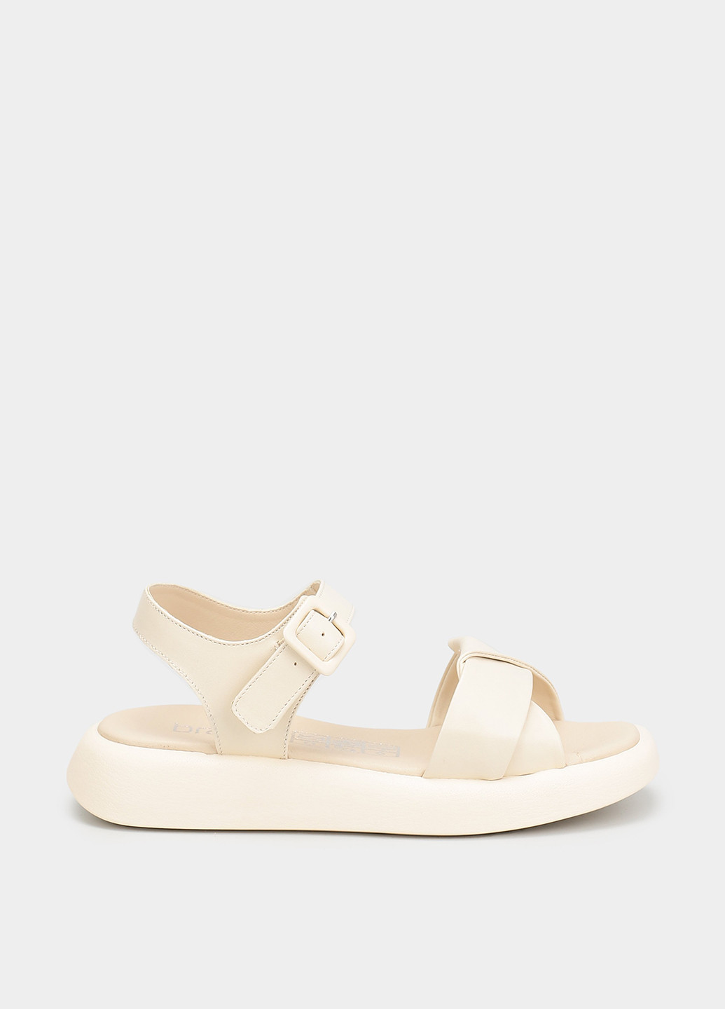 Бежевые босоножки Braska с ремешком с белой подошвой