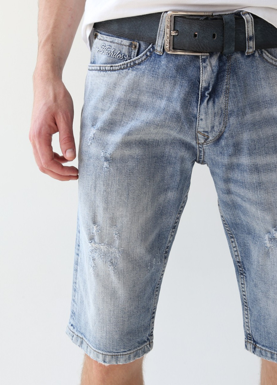Шорты мужские джинсовые светлые синие со стрейчем ARCHILES (253597130)