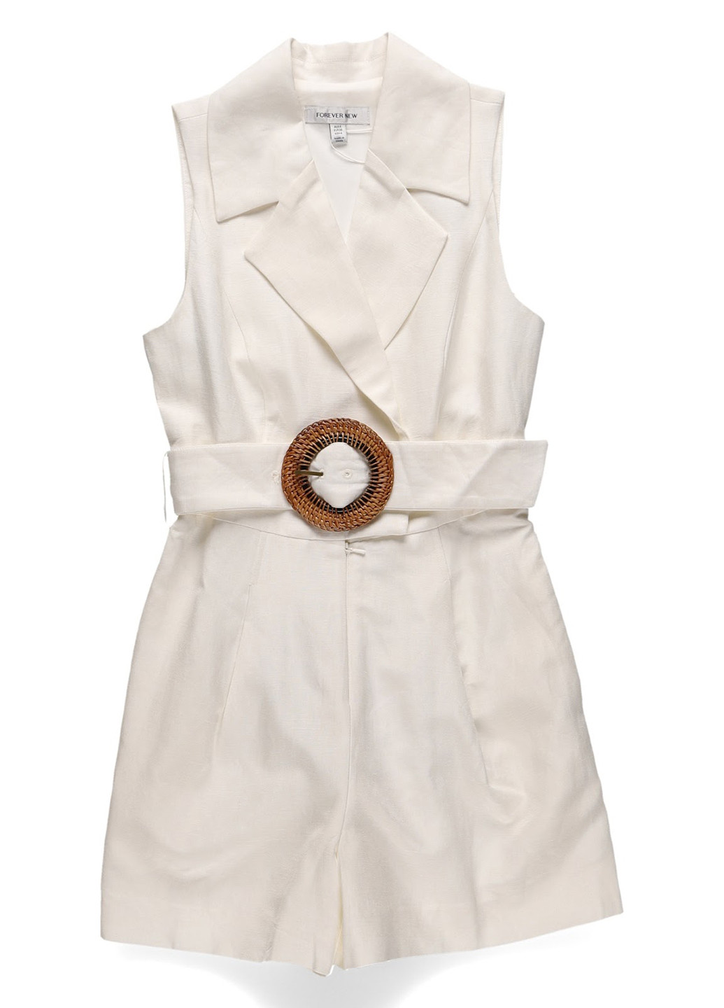 Комбінезон Forever New комбінезон-шорти однотонний молочний кежуал льон, віскоза