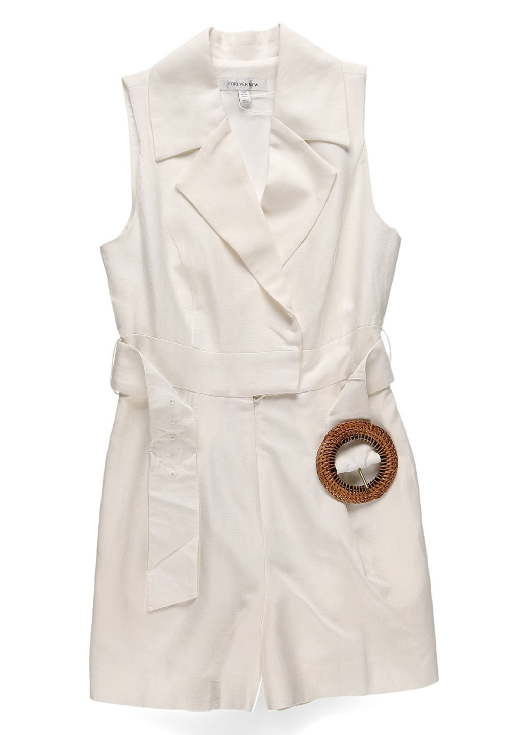 Комбінезон Forever New комбінезон-шорти однотонний молочний кежуал льон, віскоза
