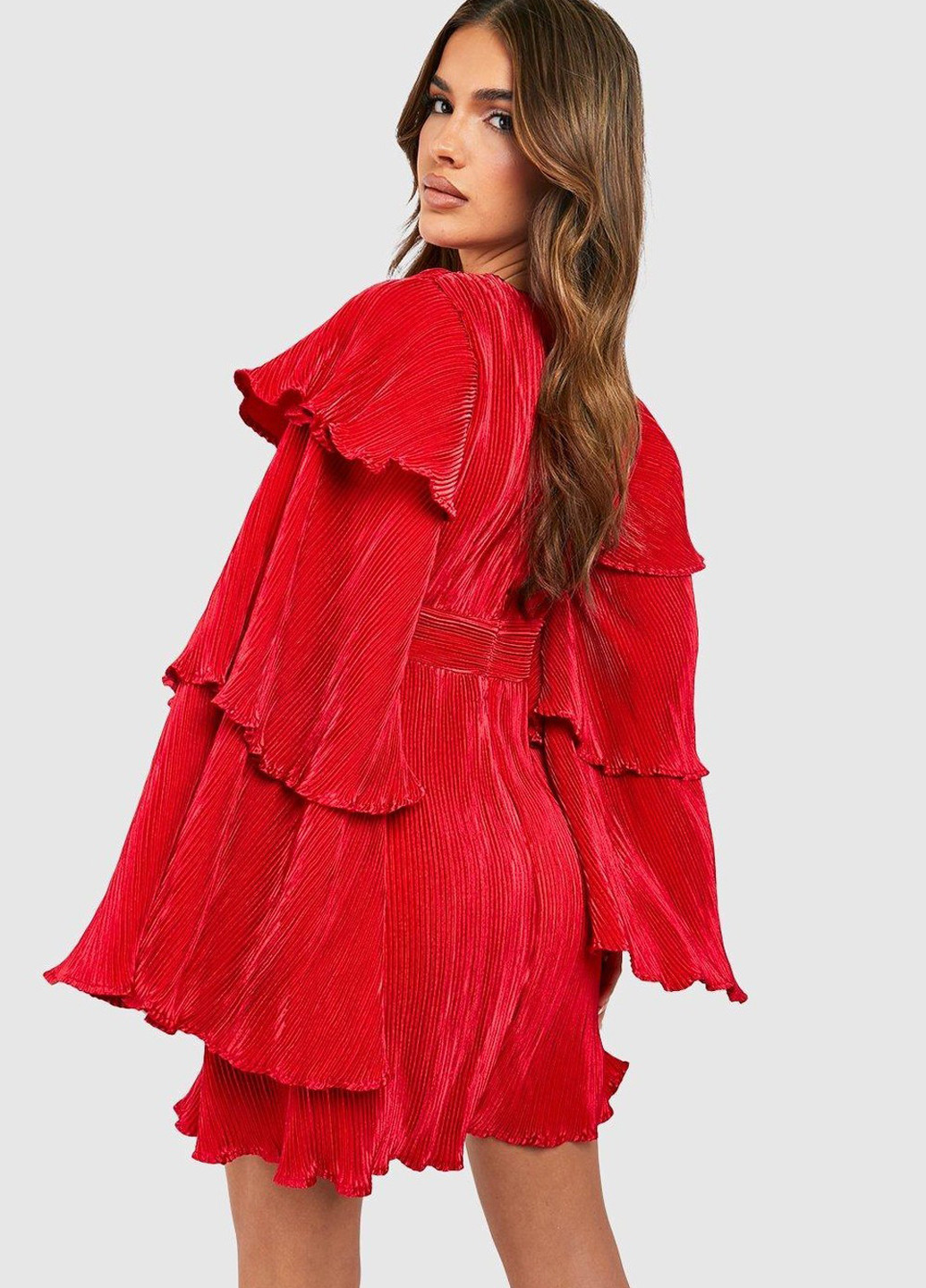 Червона святковий сукня а-силует Boohoo однотонна