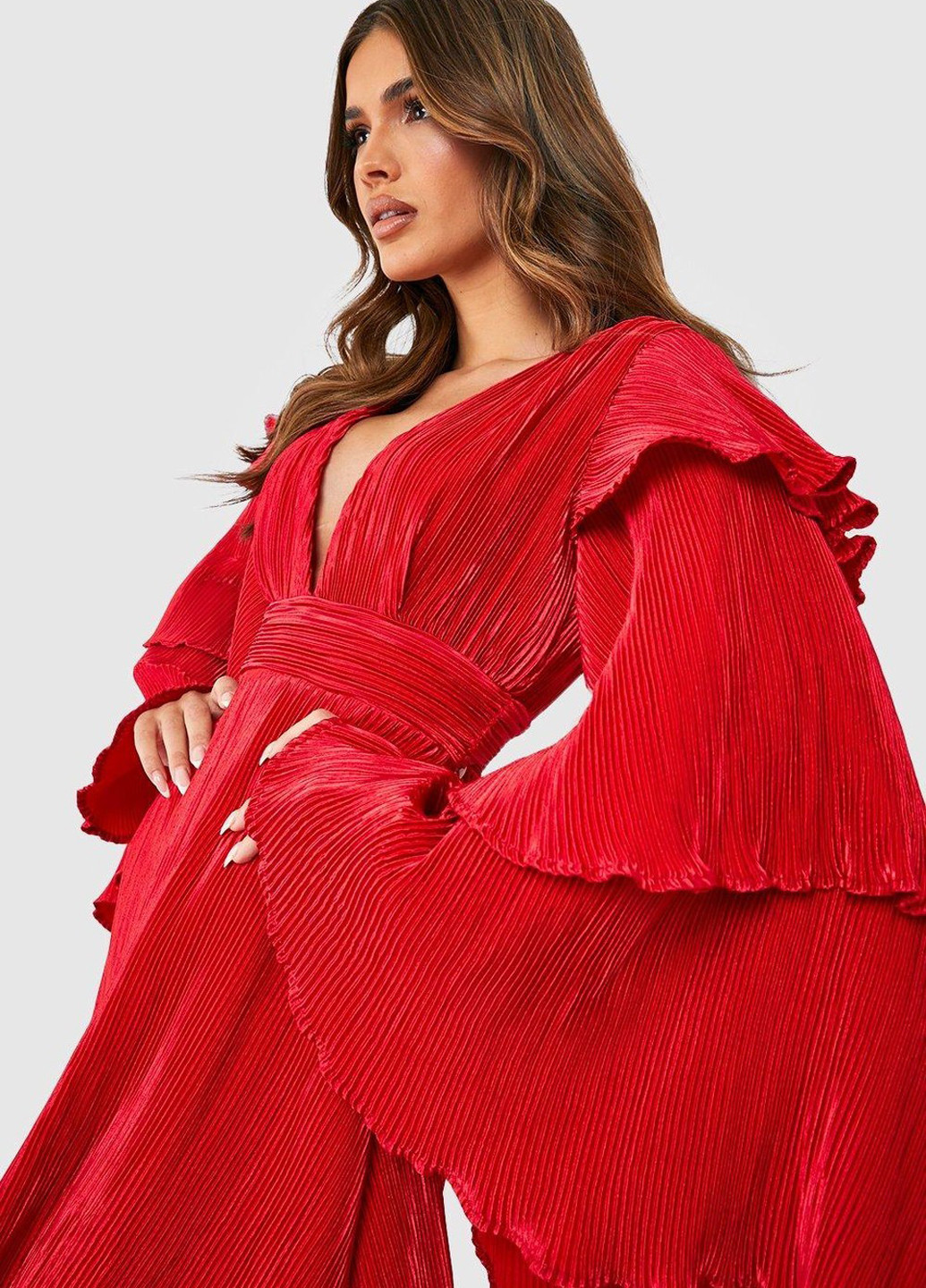 Червона святковий сукня а-силует Boohoo однотонна