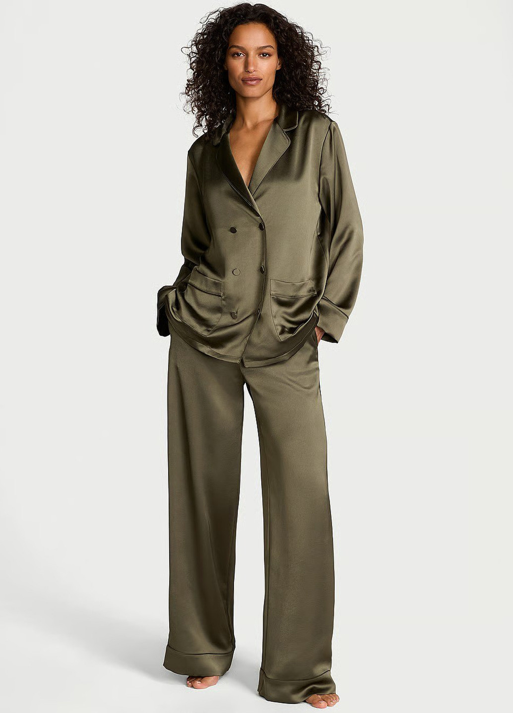 Зеленая всесезон пижама (рубашка, брюки) рубашка + брюки Victoria's Secret