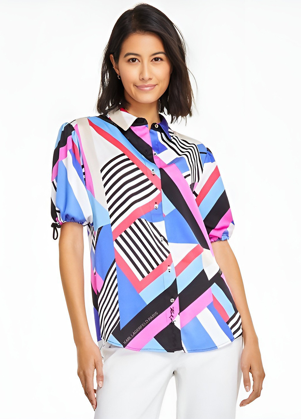 Цветная кэжуал рубашка с геометрическим узором Karl Lagerfeld