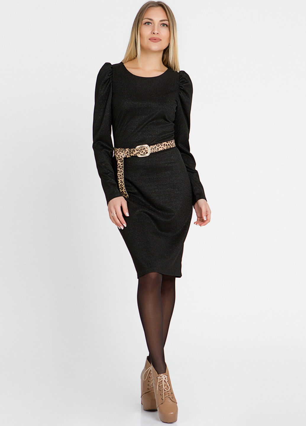 Черное кэжуал платье Lilove однотонное