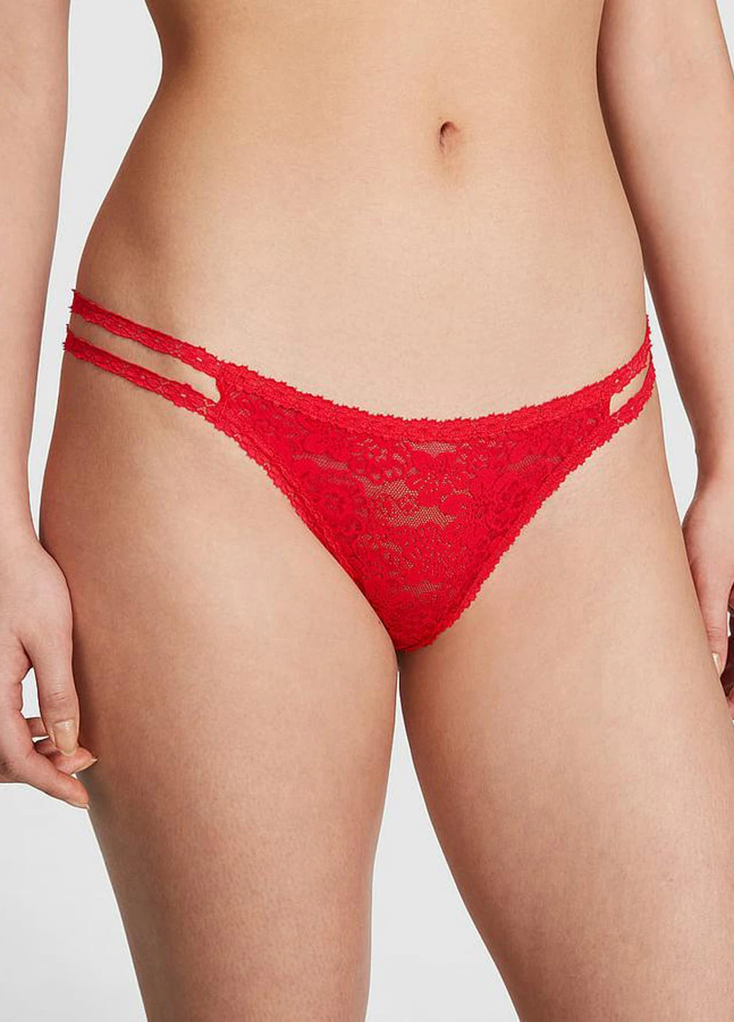 Червоний демісезонний комплект (топ, трусики) Victoria's Secret