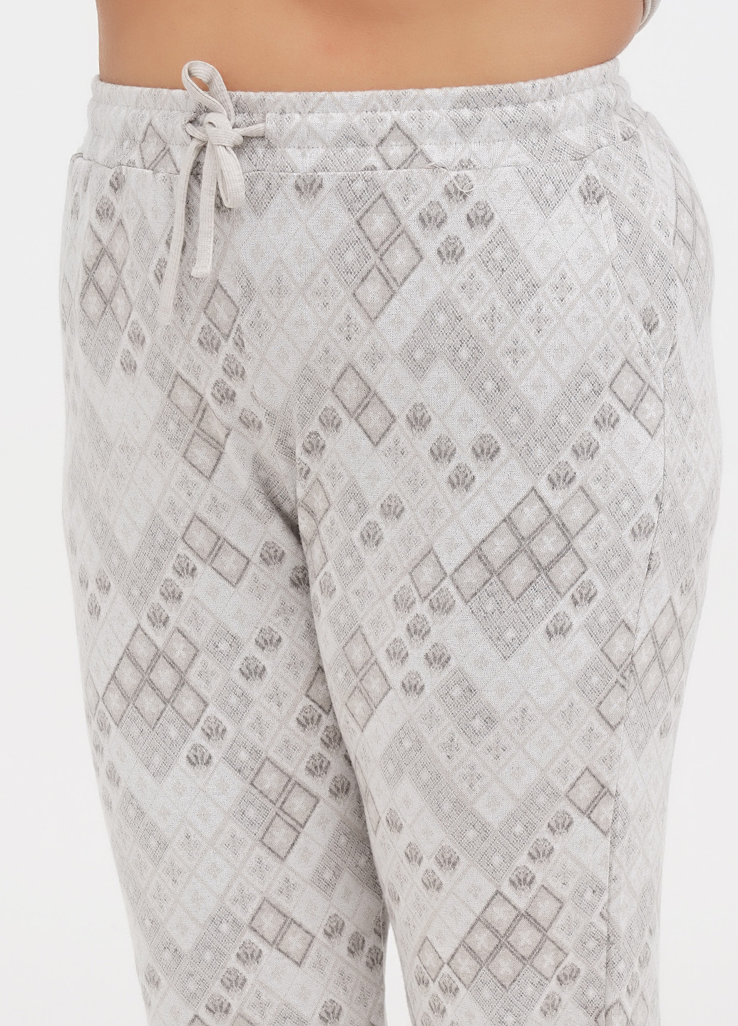 Светло-серая всесезон пижама (лонгслив, брюки) лонгслив + брюки Cotpark