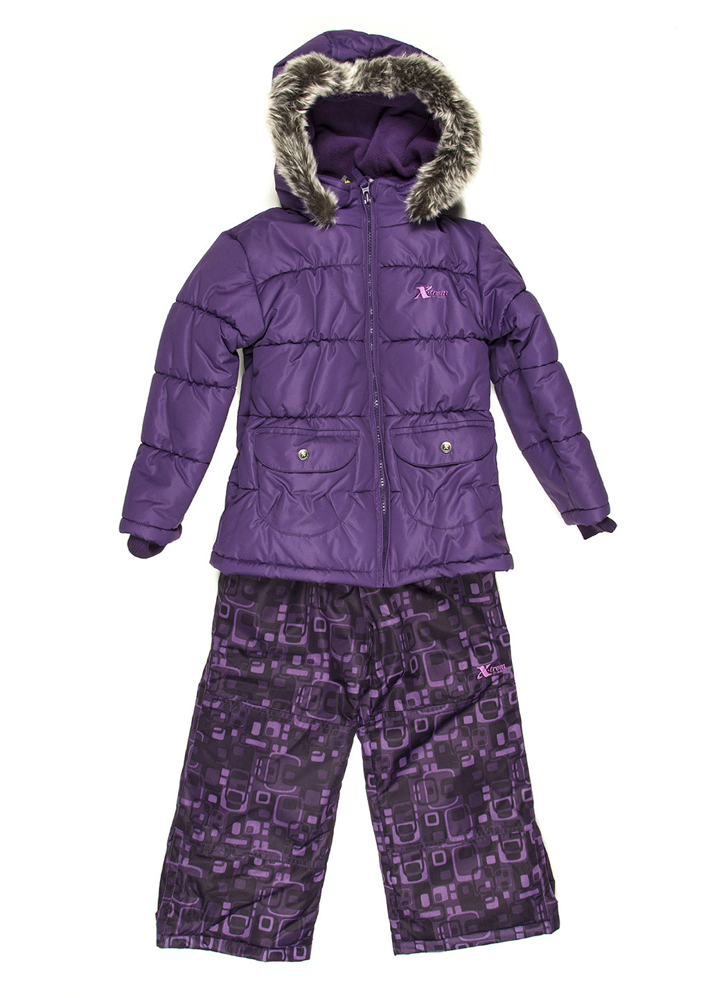 Фіолетовий демісезонний / зимній комплект (куртка, комбінезон) X-Trem by Gusti