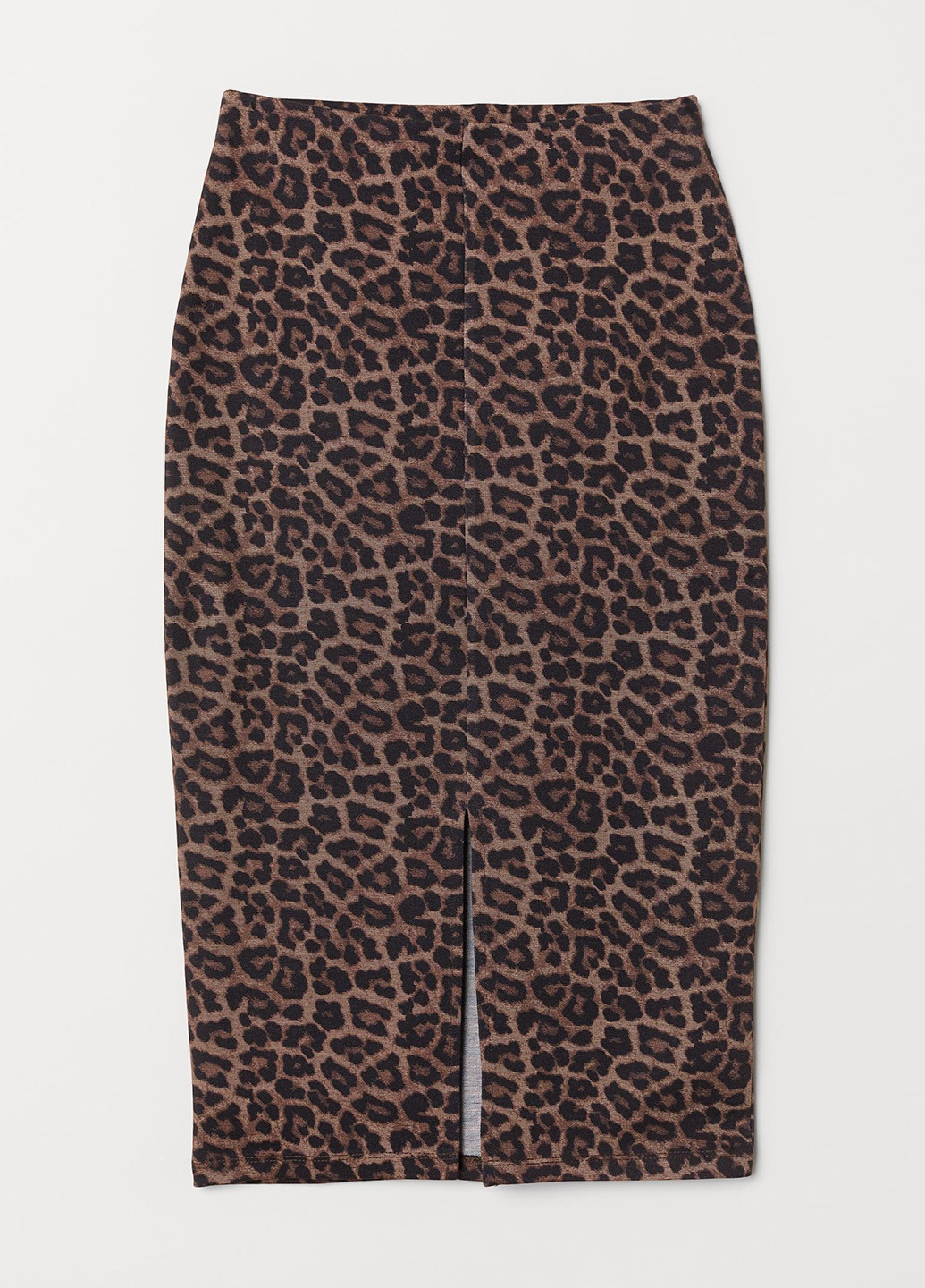 Темно-коричневая кэжуал леопардовая юбка H&M карандаш