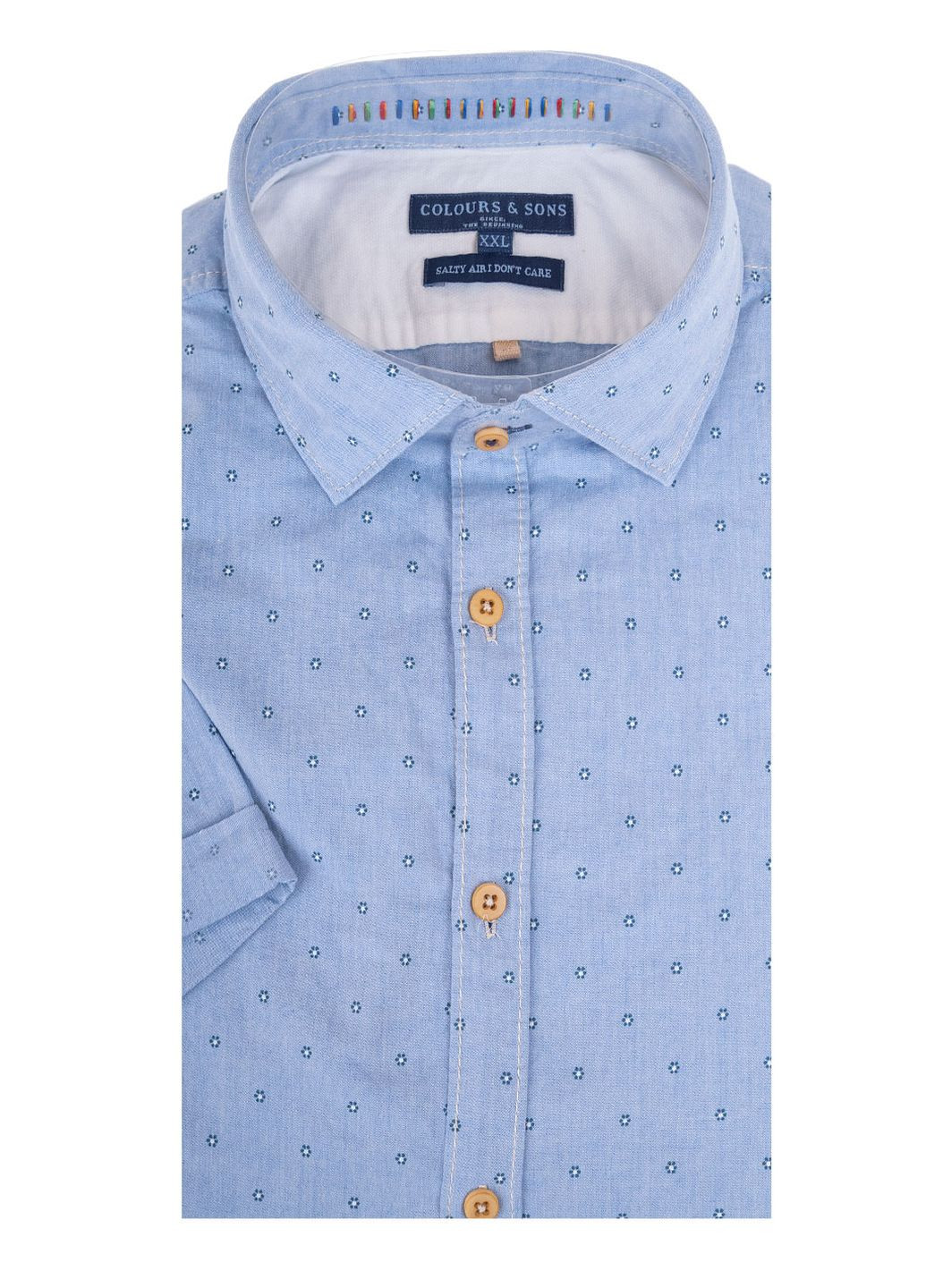 Голубой рубашка однотонная COLOURS & SONS