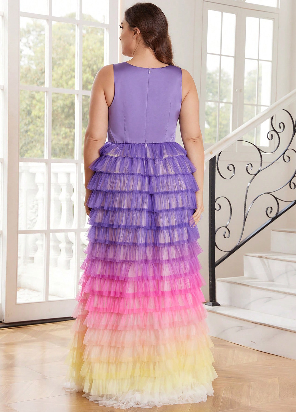 Комбинированное вечернее, праздничный платье SHEIN градиентное ("омбре")