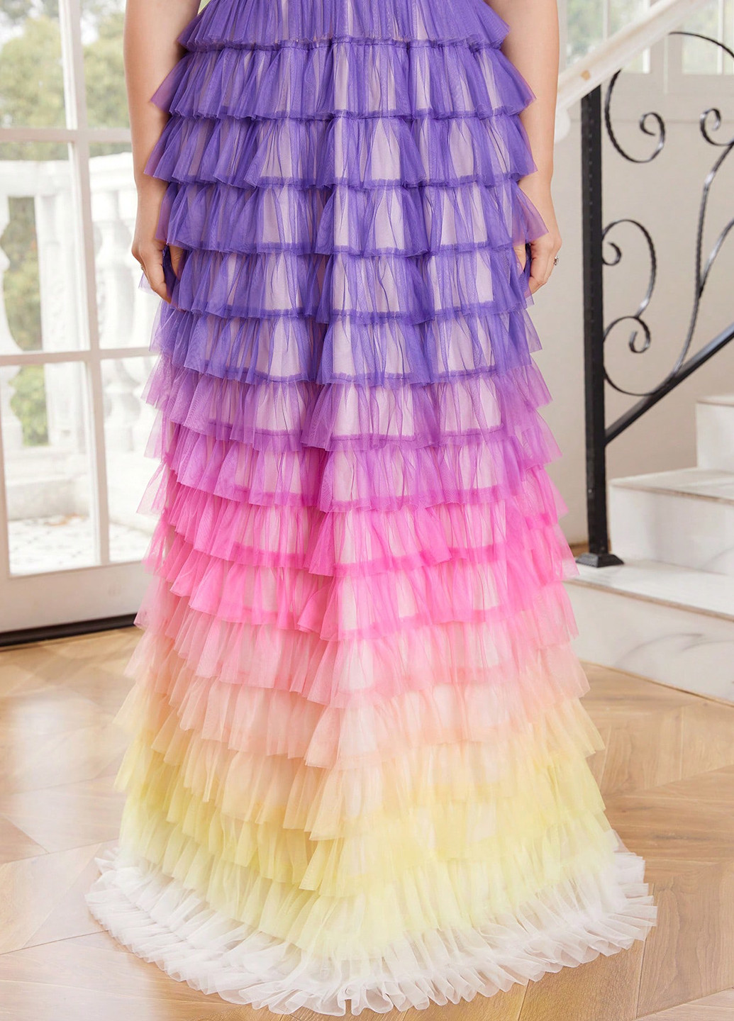 Комбинированное вечернее, праздничный платье SHEIN градиентное ("омбре")