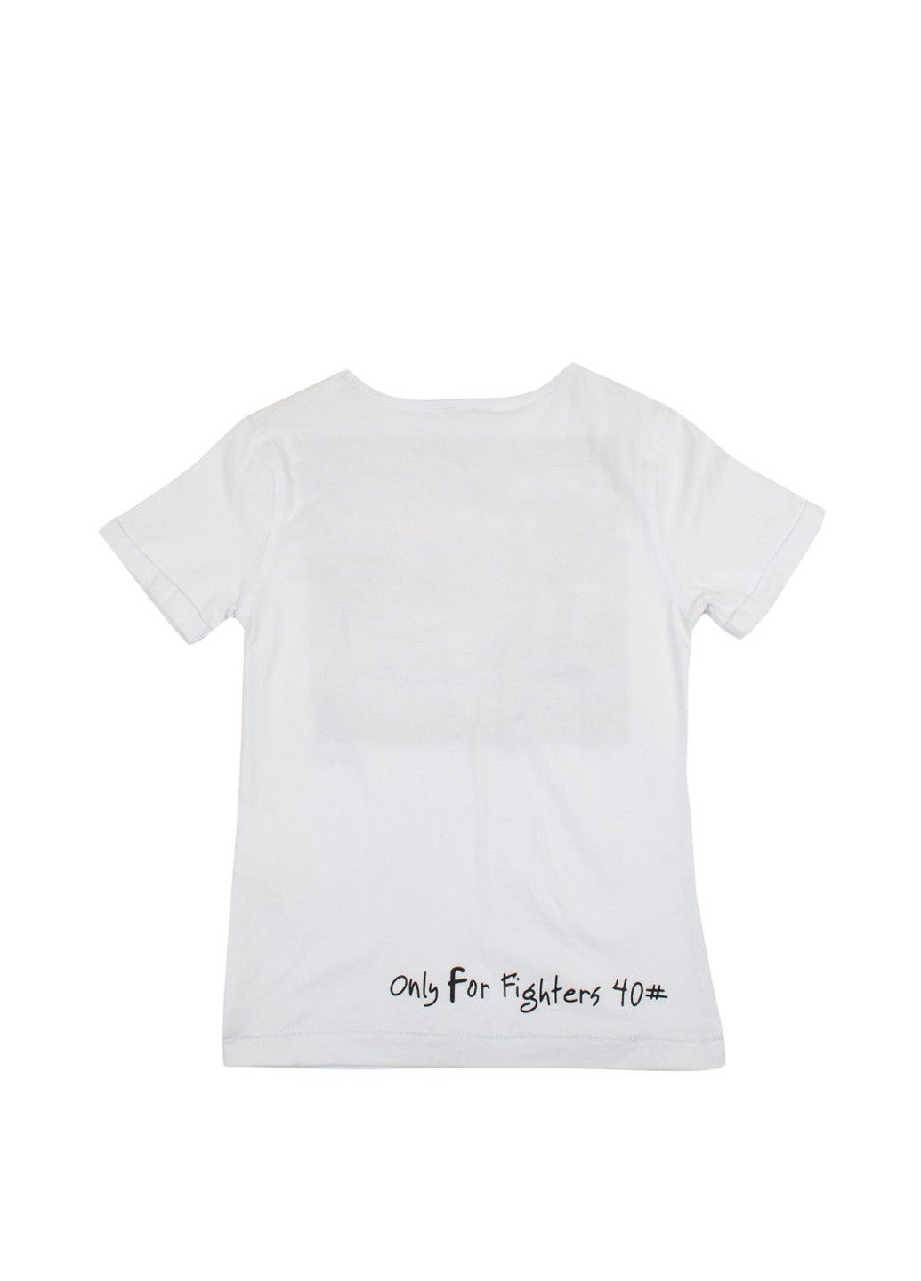 Белая летняя футболка с коротким рукавом 40Weft