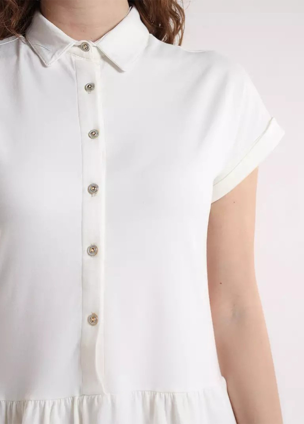 Молочное кэжуал платье BBL однотонное