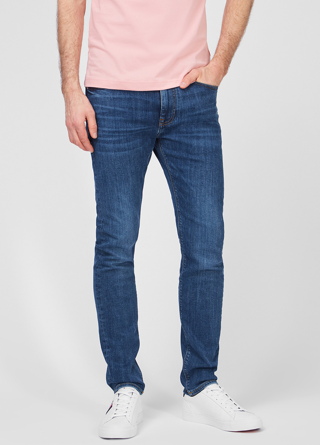 Темно-синие демисезонные слим джинсы Tommy Hilfiger