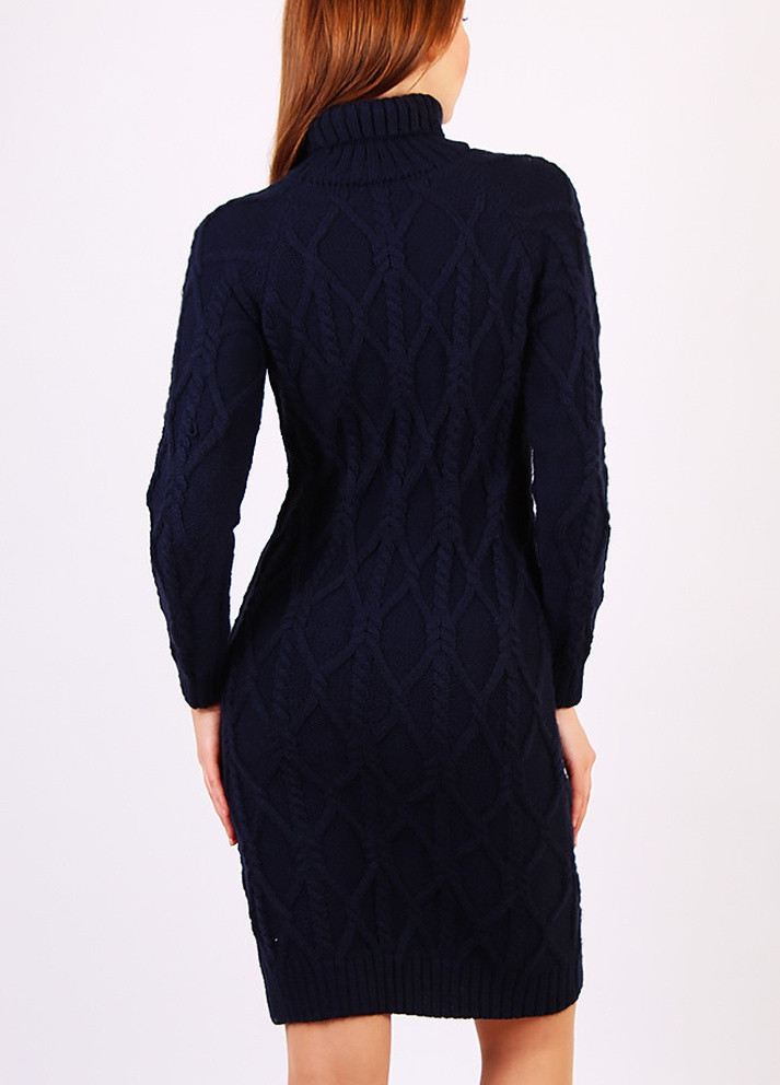 Темно-синя кежуал сукня в'язана жіноче темно-синє 44-46 BS однотонна