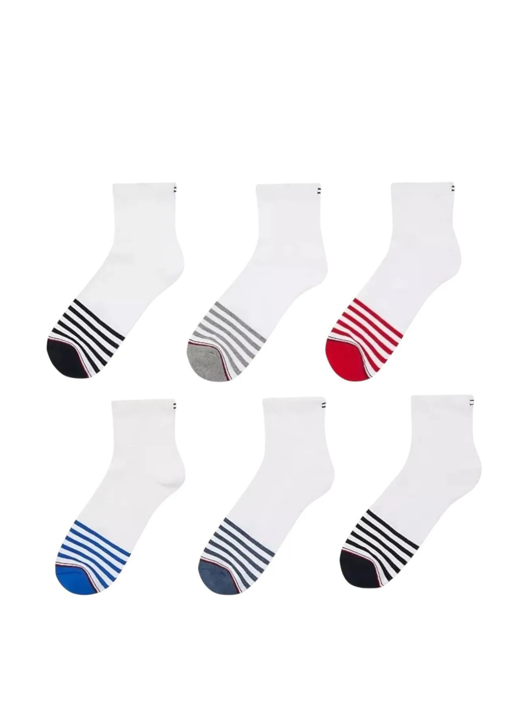 Белые носки (6 пар) Tommy Hilfiger полоска (333008509)