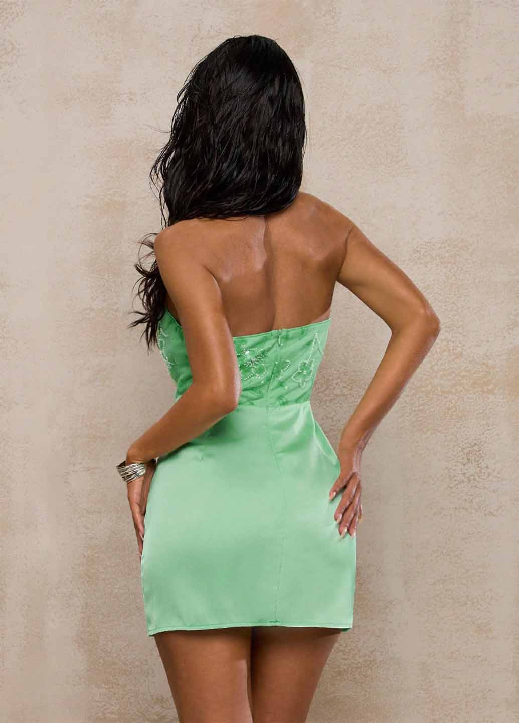 Світло-бірюзова коктейльна сукня силуетна, з відкритими плечима, з відкритою спиною SHEIN з квітковим принтом