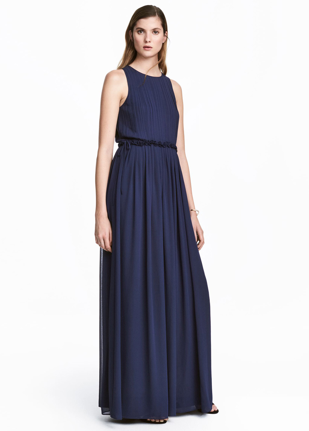 Синее коктейльное платье в греческом стиле H&M однотонное