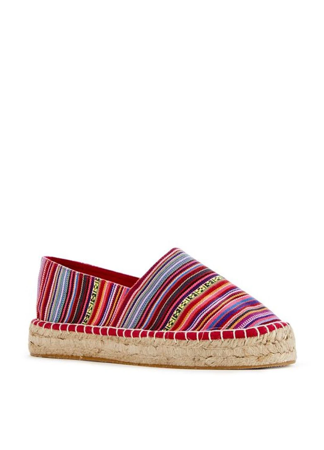 Розовые эспадрильи JustFab полоска без декора (22189120)