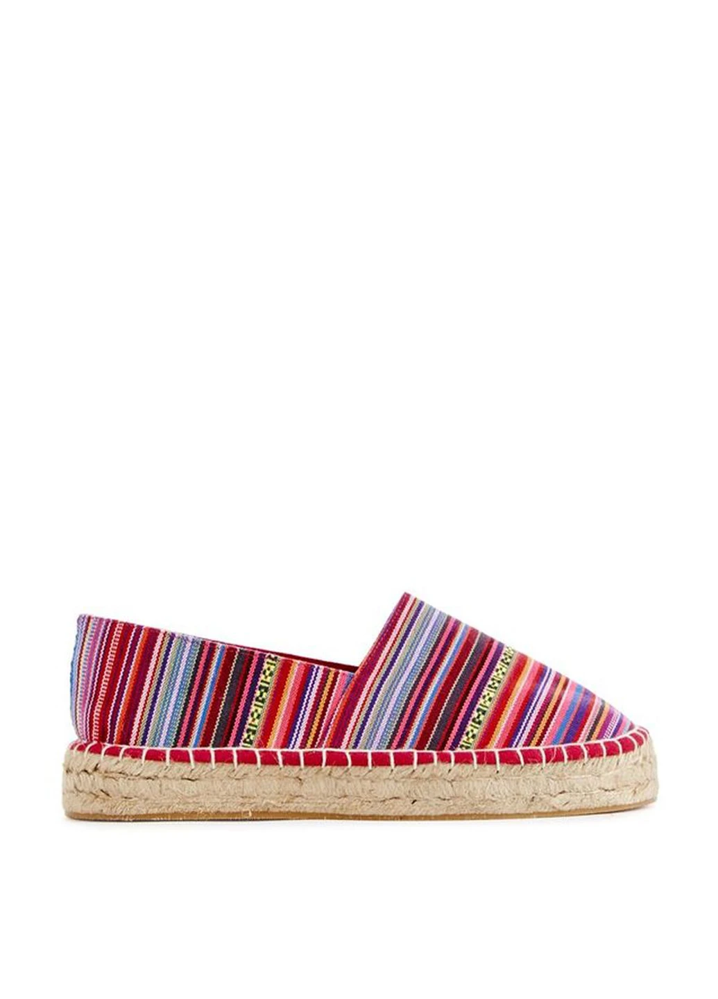 Розовые эспадрильи JustFab полоска без декора (22189120)