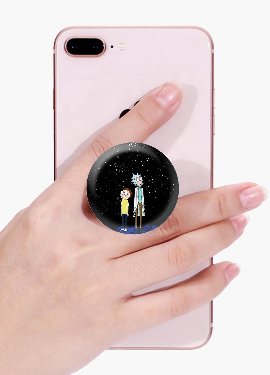 Попсокет (Popsockets) тримач для смартфону Рік і Морті (Rick and Morty) (8754-1231) Чорний MobiPrint (216748472)