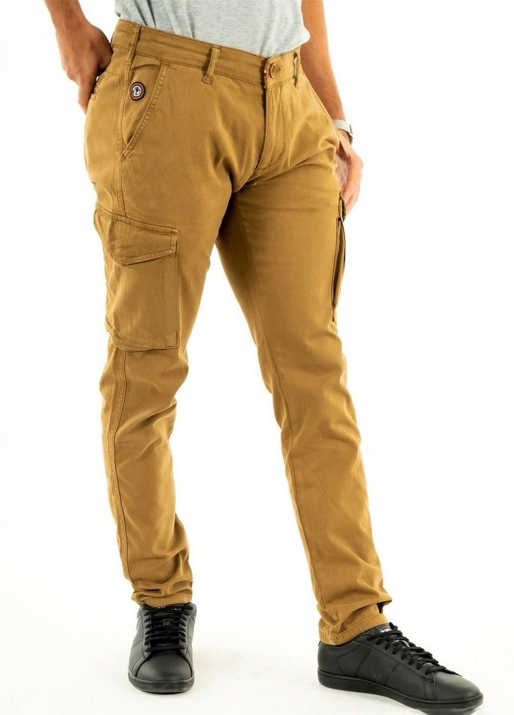 Светло-коричневые кэжуал демисезонные карго брюки Benson & Cherry