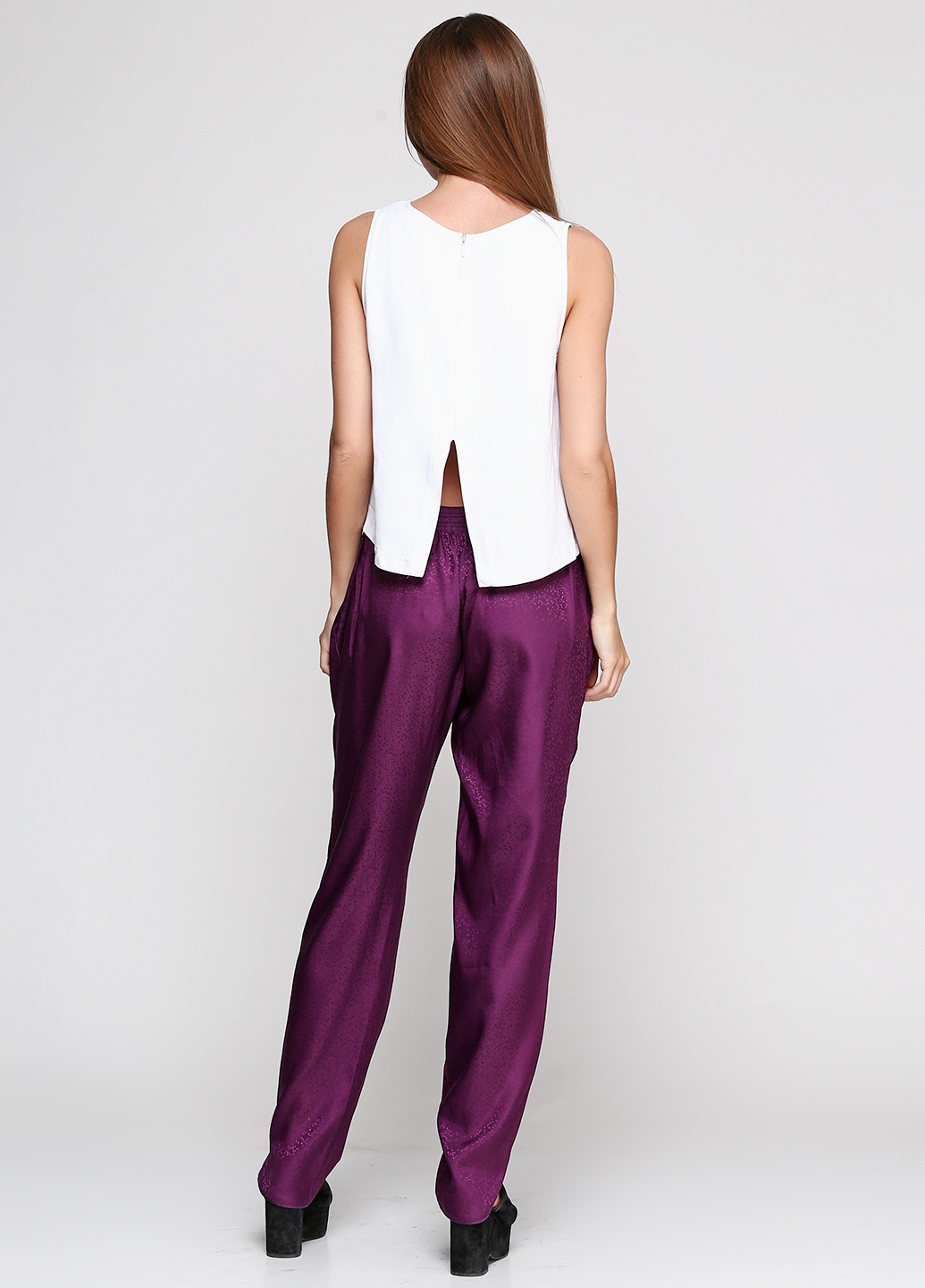 Фиолетовые кэжуал демисезонные брюки Mango