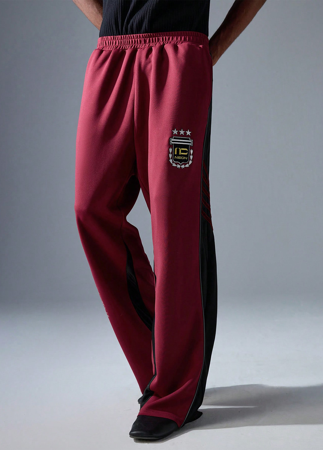 Бордовые спортивные демисезонные брюки SHEIN