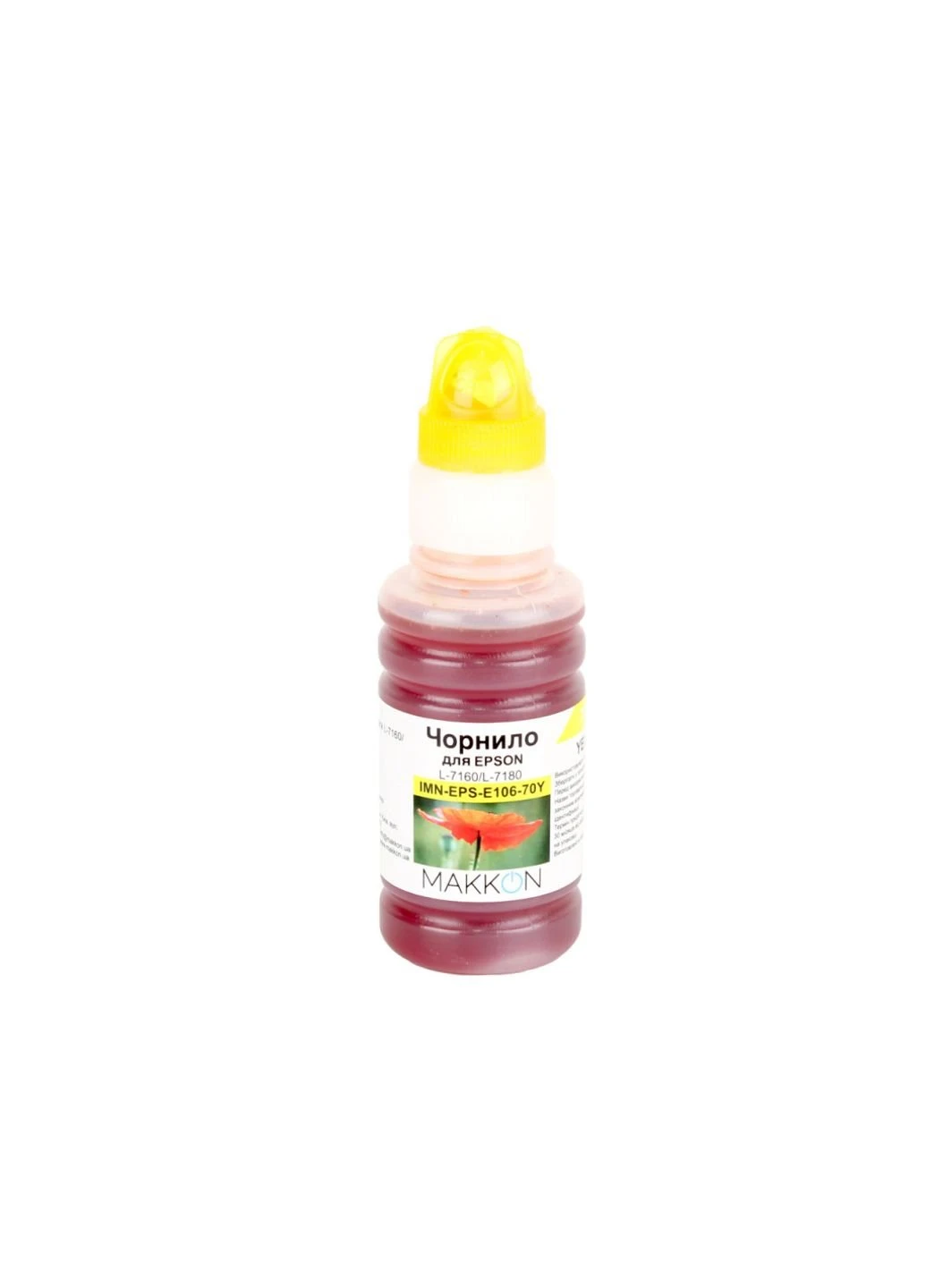 Чорнило Makkon для Epson EcoTank L-7160 / L-7180 70 мл yellow (IMN-EPS-E106-70Y) Barva для Epson EcoTank L-7160/L-7180 70 мл yellow (247485219)