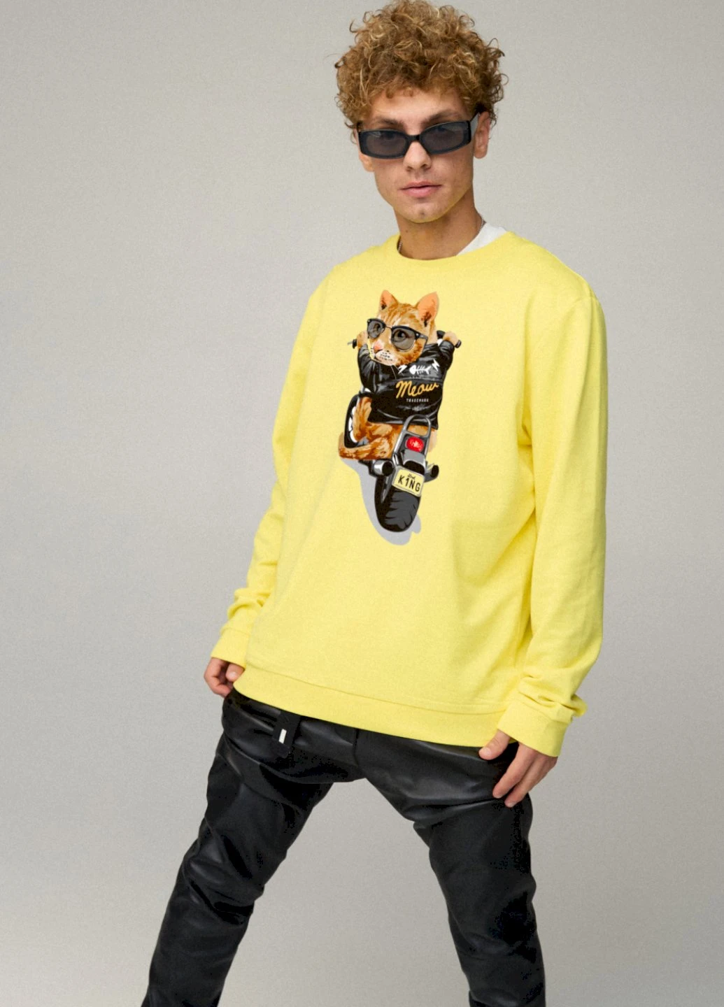 Жовтий світшот чоловічий oversize /no flis/ YAPPI (252259148)