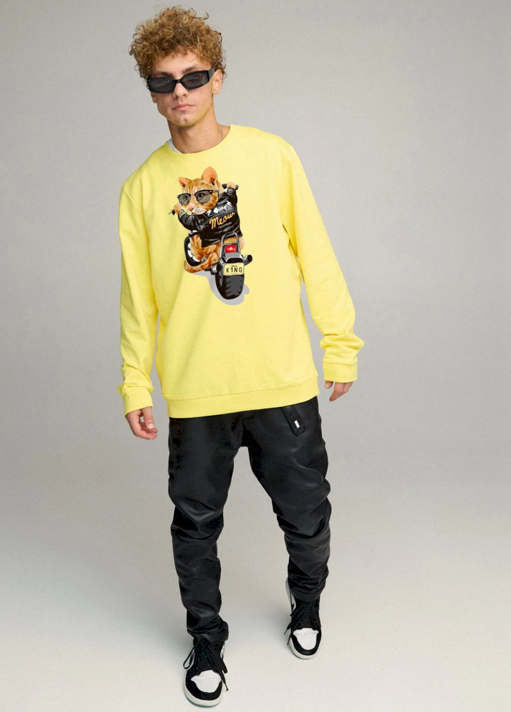 Жовтий світшот чоловічий oversize /no flis/ YAPPI (252259148)