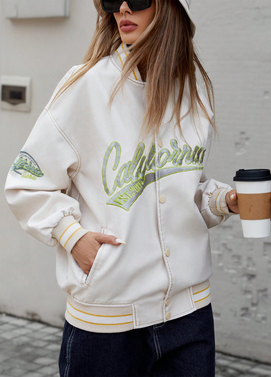 Бомбер SHEIN бейсбольний на кнопках (366258226)