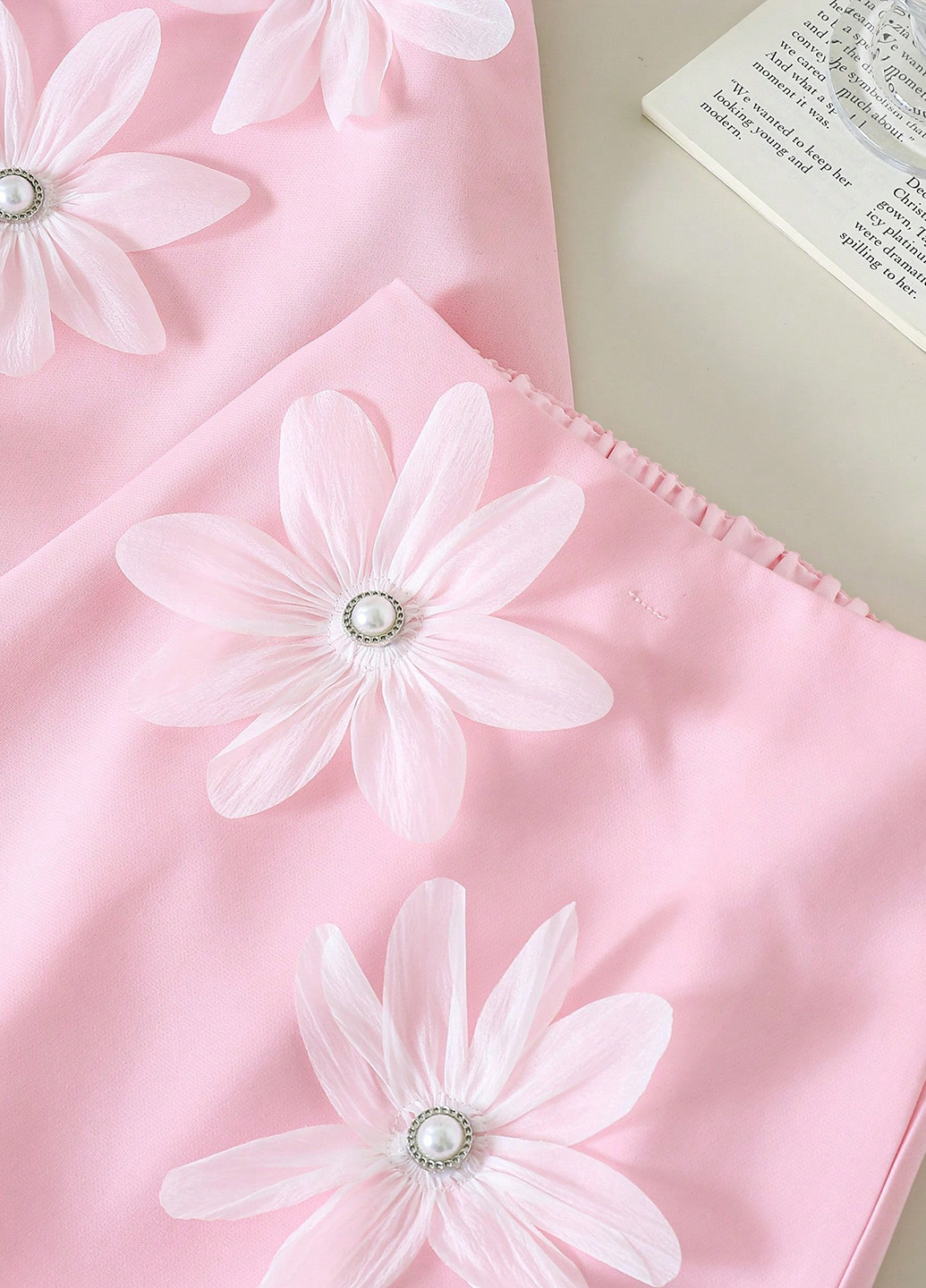 Розовый летний костюм (топ, юбка) SHEIN