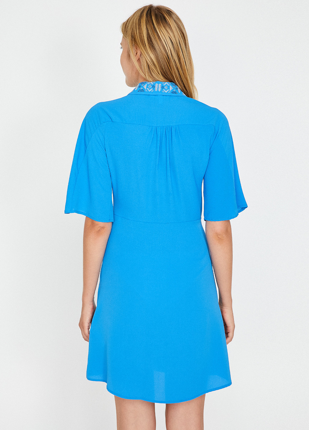 Голубое кэжуал платье рубашка KOTON однотонное
