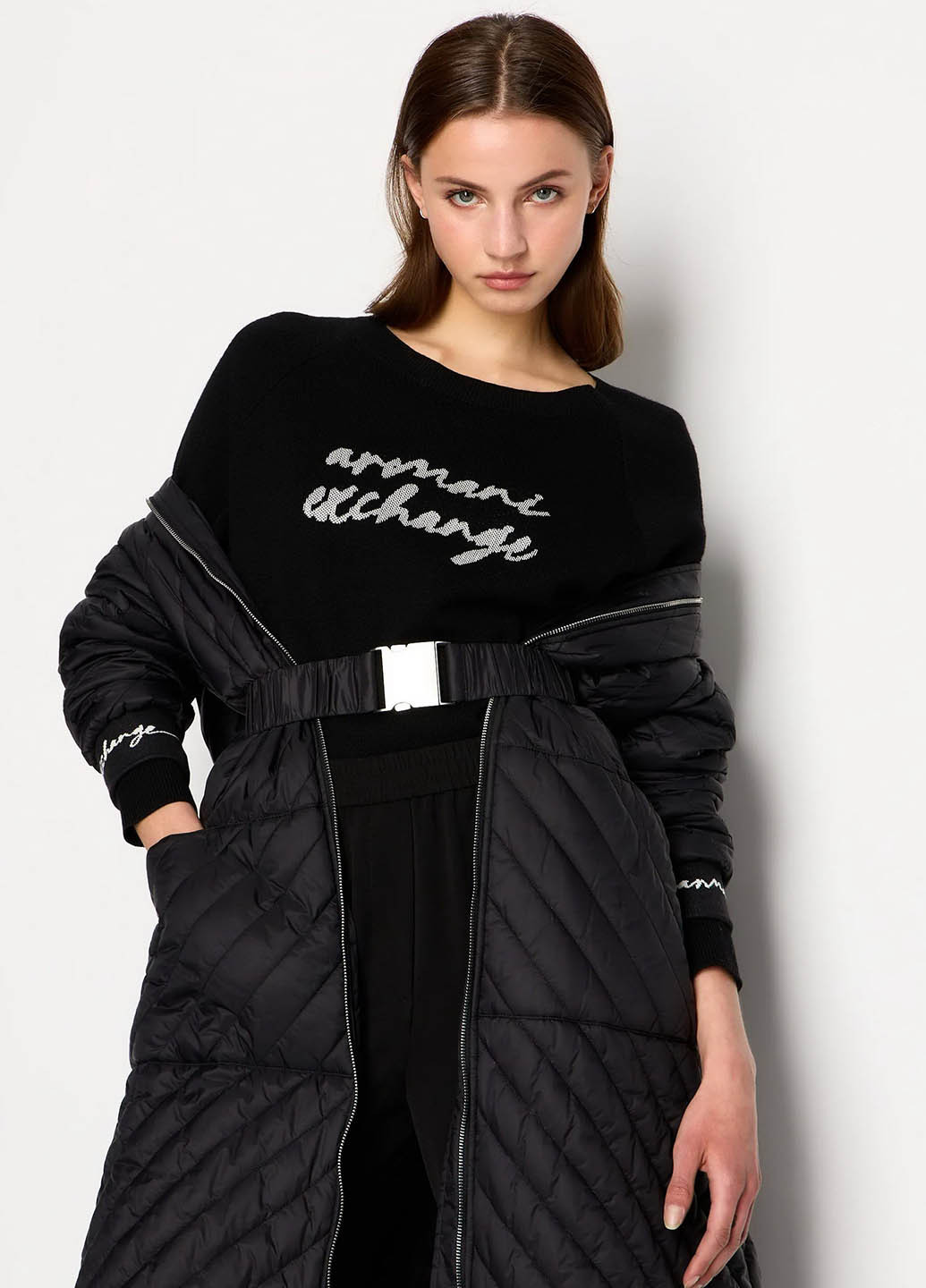 Черный демисезонный джемпер джемпер Armani Exchange