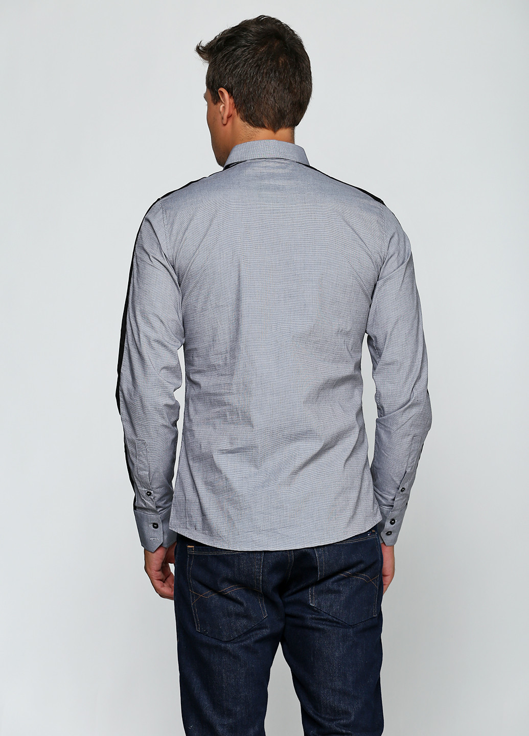 Серая кэжуал рубашка однотонная Moscanueva с длинным рукавом