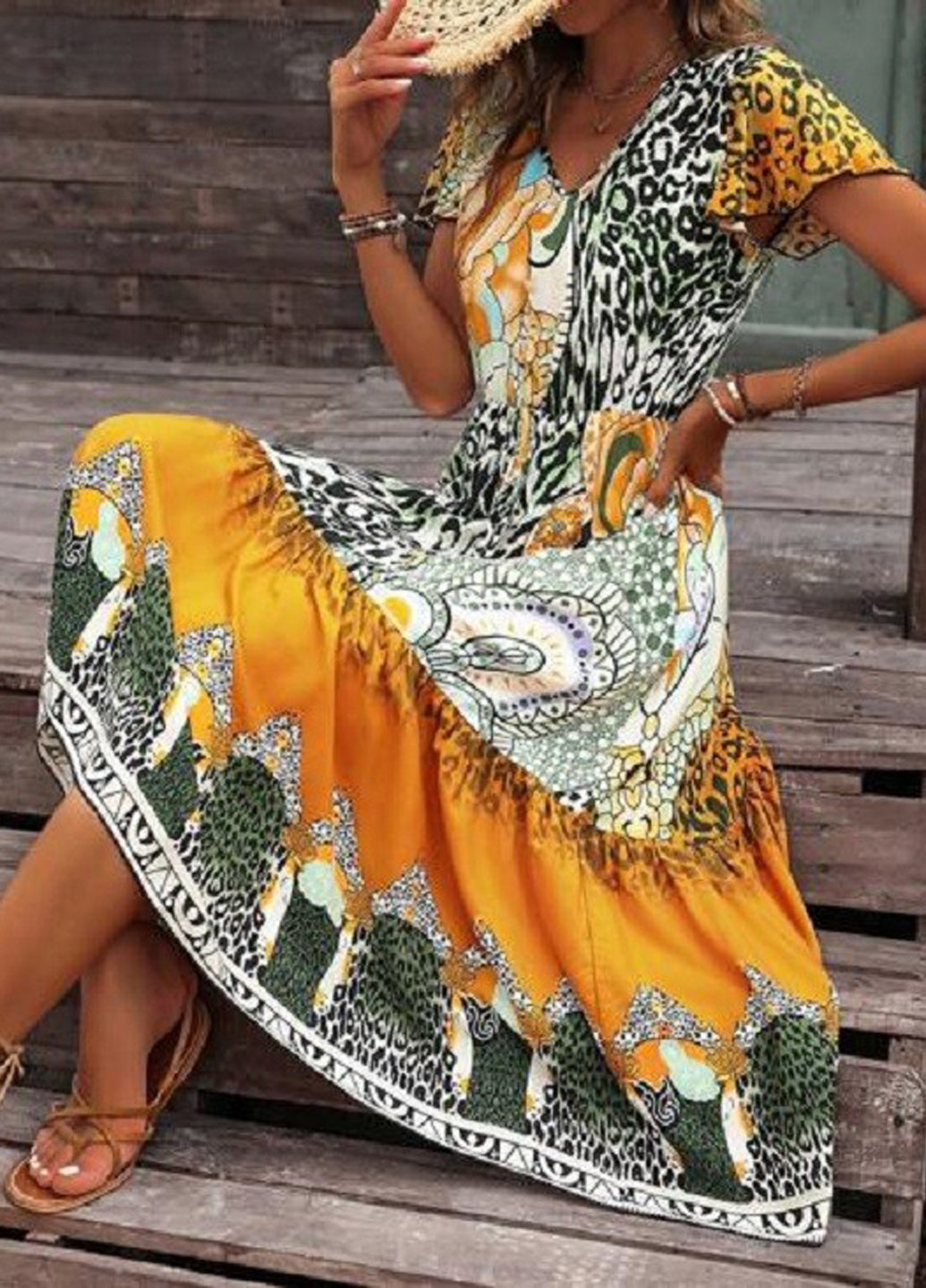 Комбінована кежуал сукня SHEIN з орнаментом