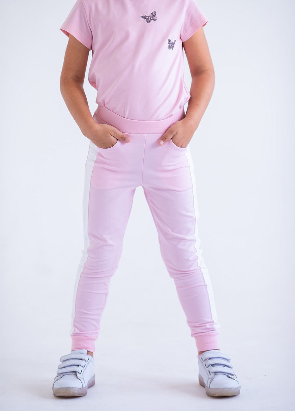Розовые спортивные демисезонные джоггеры брюки Vidoli