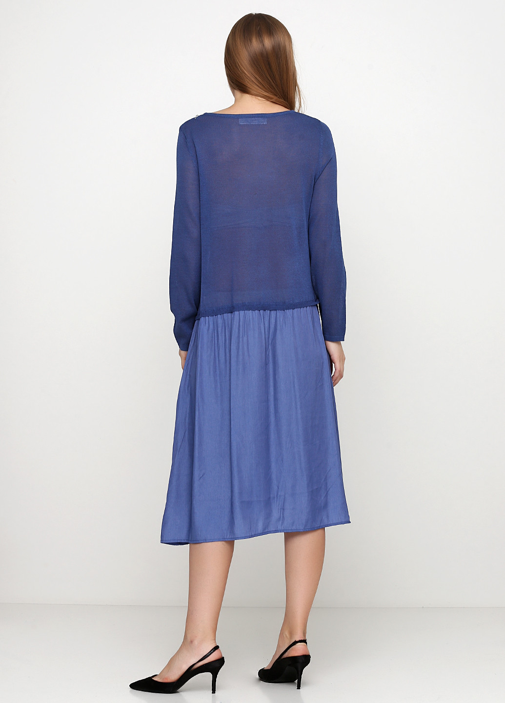 Синее кэжуал платье клеш Melody