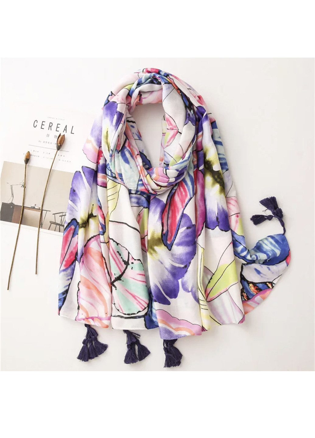 Шарф шаль мягкий матовый весенне-осенний, 180*90см Mulberry (217308241)