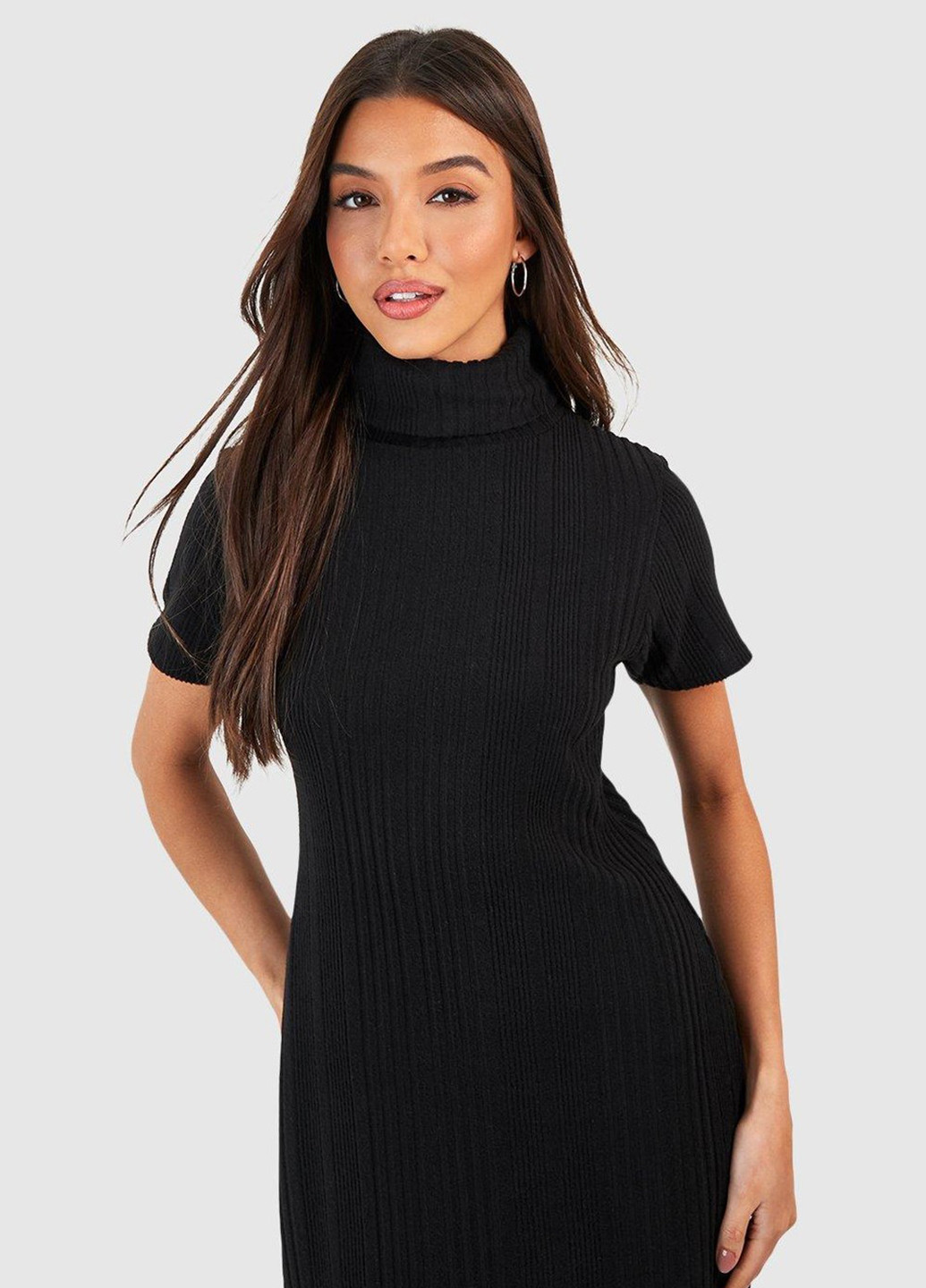 Чорна кежуал сукня сукня-водолазка Boohoo однотонна