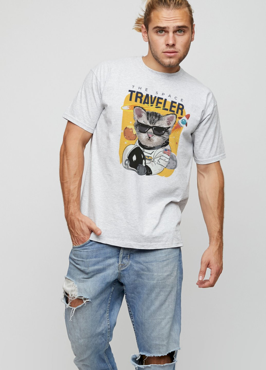 Сіра футболка чоловіча basic YAPPI