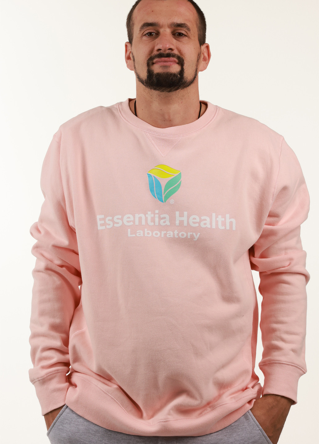 Пудровий світшот Blue 84 напис без декору (359854773)