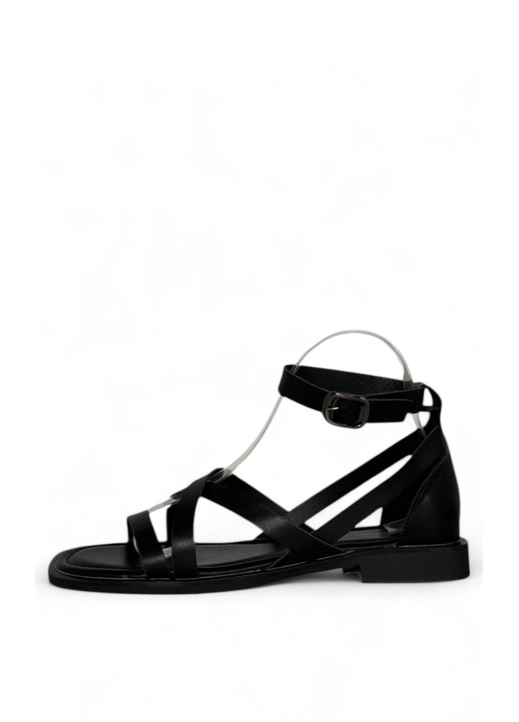 Черные босоножки Melanda.M с ремешком плетение