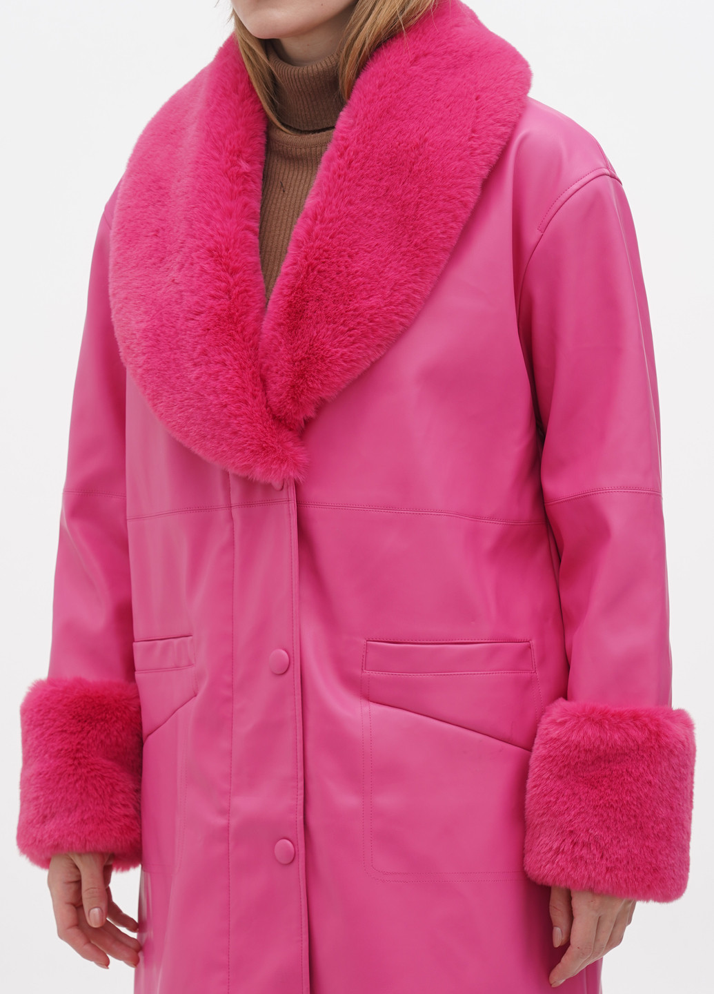 Рожеве демісезонне Пальто однобортне Nasty Gal
